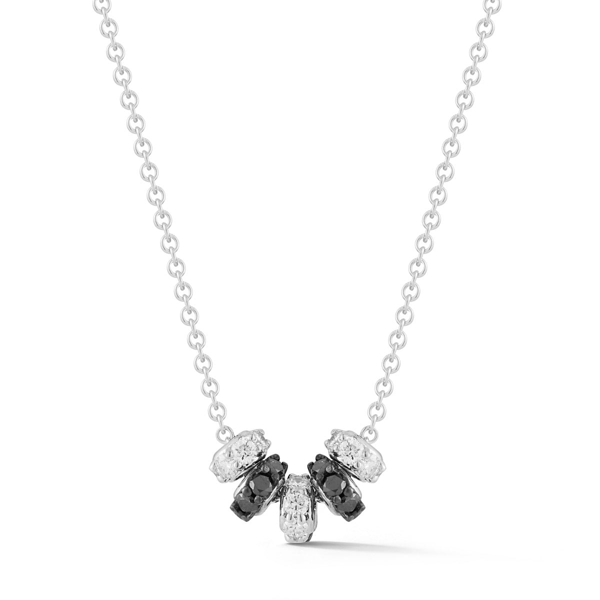 Barbela Design Odele 14kt White Gold Black & White Diamond Necklace