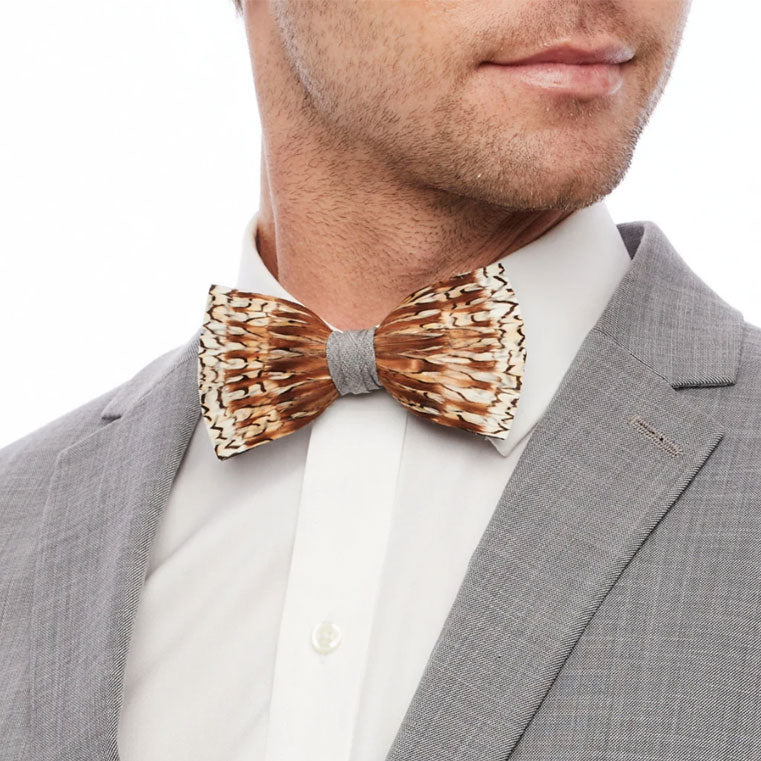 Grey Bobwhite Bow Tie