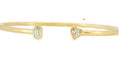 Beny Sofer Emerald and Heart Diamond Flex Bangle In 14kt Yellow Gold