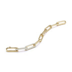 “Saxon” 18kt Yellow Gold Bracelet With Double Diamond Links