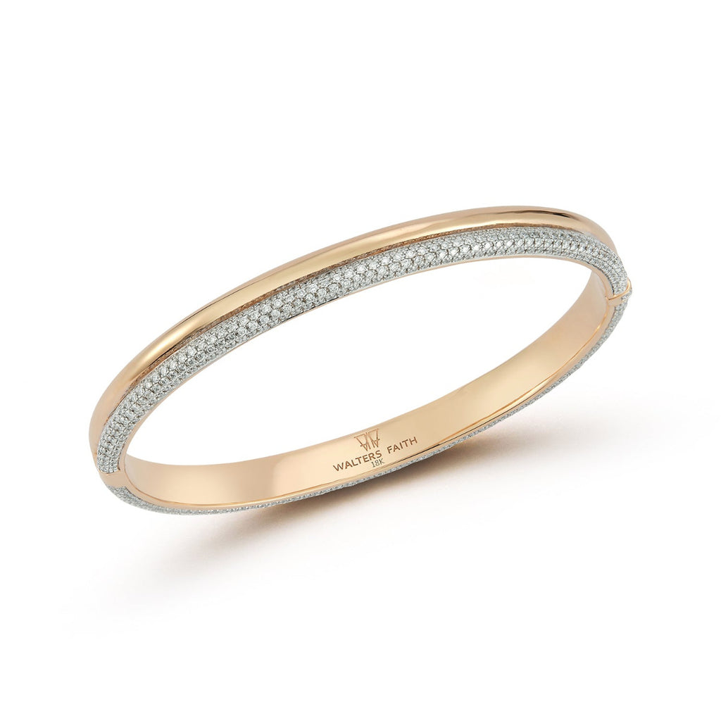 Walters Faith Thoby 18kt Yellow Gold Diamond Tubular Bangle Bracelet