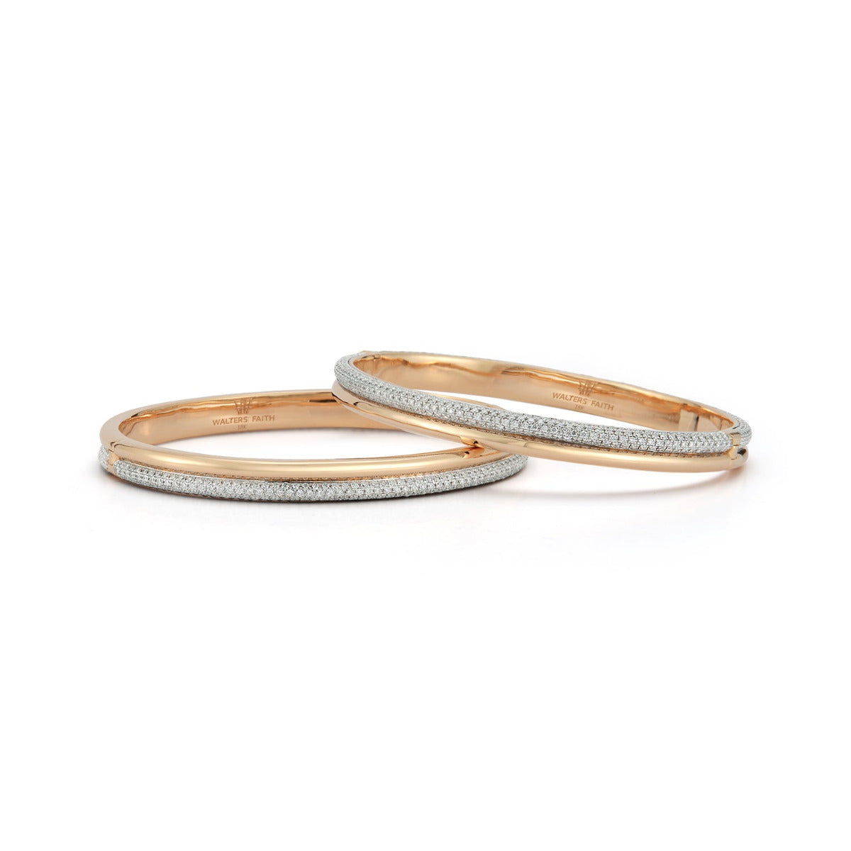 Thoby 18kt Yellow Gold Diamond Tubular Bangle Bracelet