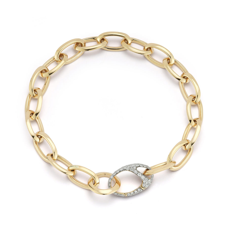 Walters Faith “Garnett” 18kt Yellow Gold Small Chain Link Diamond Bracelet