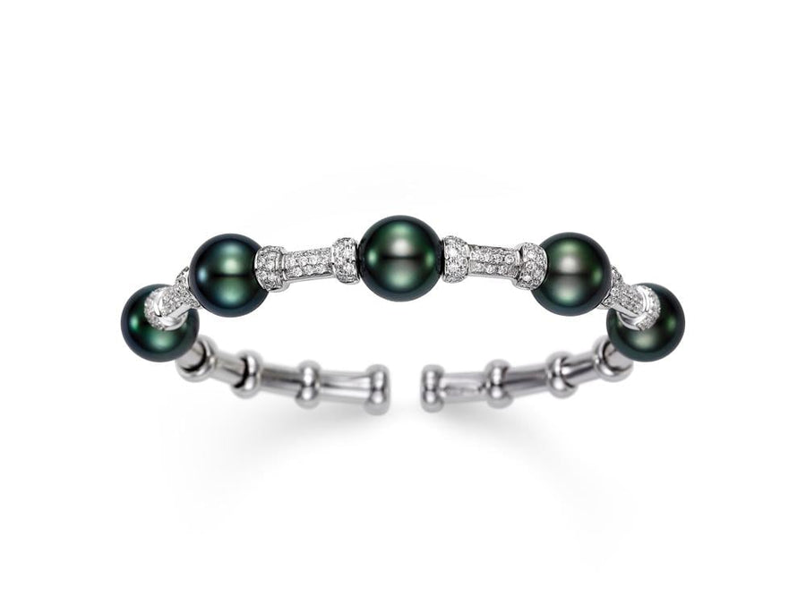 Mastoloni "Sorrento" Pavé Bamboo Cuff Bracelet