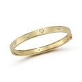 Beny Sofer Burnished Diamond Heart Bangle In 14kt Yellow Gold