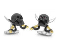 Deakin & Francis Sterling Silver Skull and Swords Cufflinks With Ruby Eyes