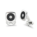 Deakin & Francis Sterling Silver Cufflinks With Onyx And Diamond