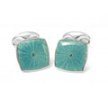 Deakin & Francis  Sterling Silver Teal Blue Enamel Cufflinks