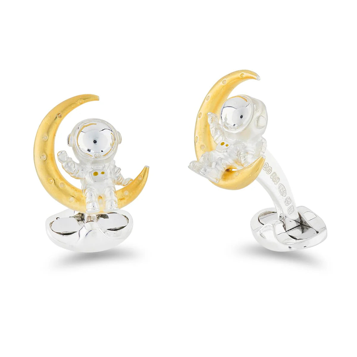 Deakin & Francis Sterling Silver Astronaut And Moon Cufflinks