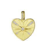 Penny Preville Petite Starburst Heart Medallion in 18kt Gold