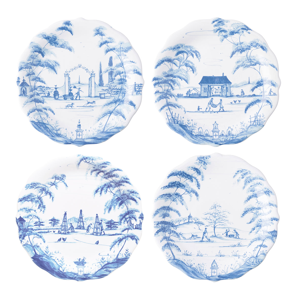 Juliska Party Plate Set of 4 - Delft Blue