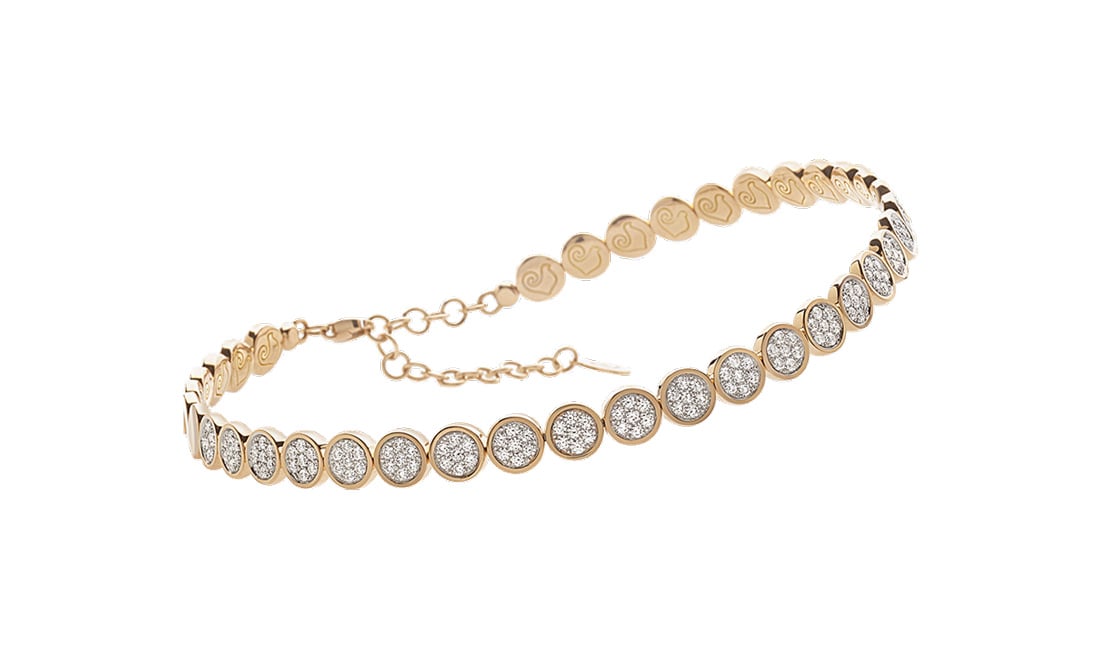 Chantecler Capri "Paillettes" Diamond Choker Necklace in 18kt Pink Gold