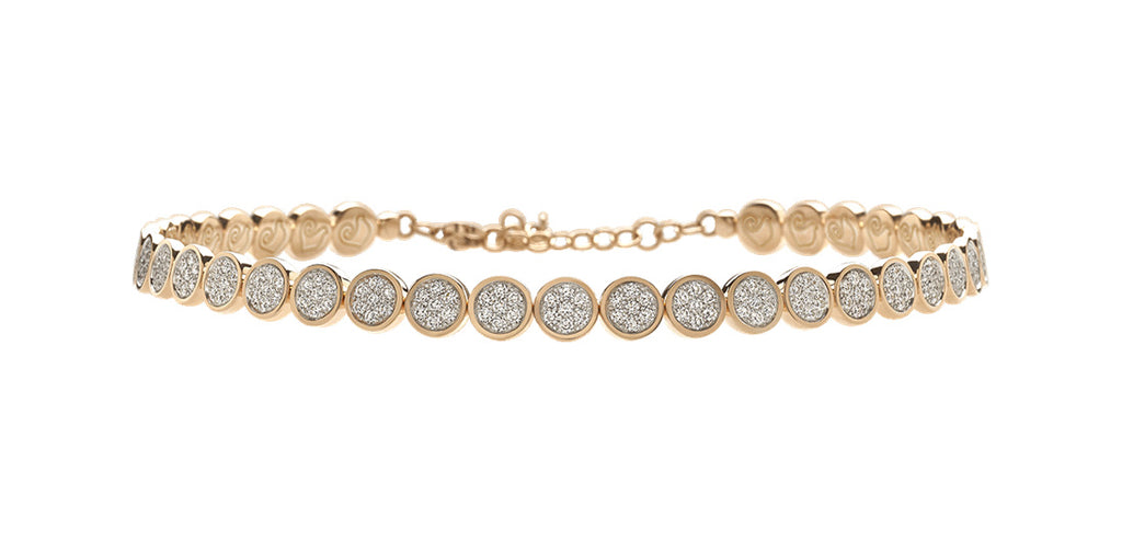 "Paillettes" Diamond Bangle Bracelet in 18kt Pink Gold