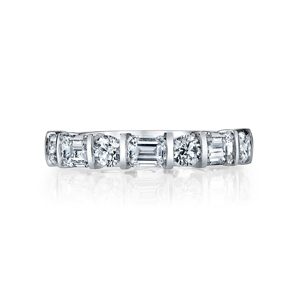 Alternating Diamond Halfway Platinum Band