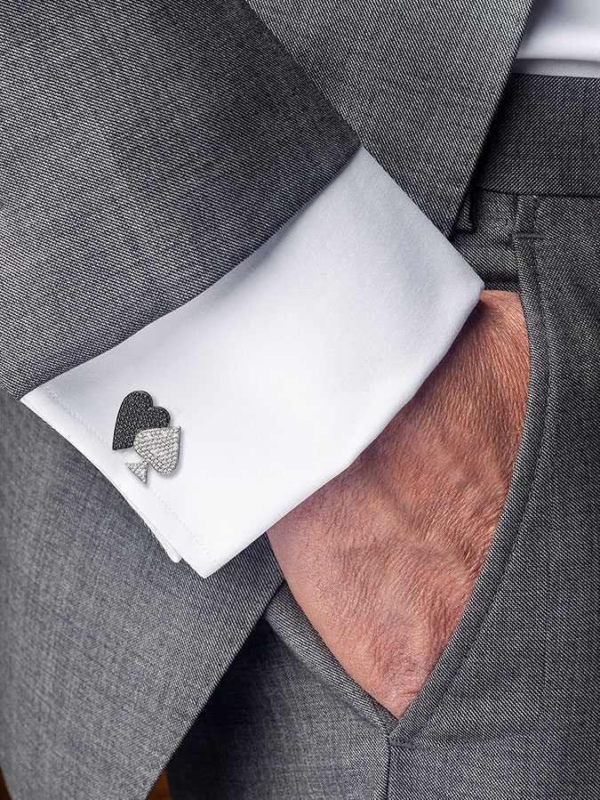 "Las Vegas" Diamond Cufflinks in 18kt White Gold