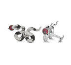 David Gotlib "Life Is Beautiful" Adam & Eve Diamond & Ruby Cufflinks in 18kt White Gold