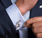 "Life Is Beautiful" Adam & Eve Diamond & Ruby Cufflinks in 18kt White Gold