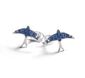 David Gotlib Blue Bird Diamond Cufflinks in 18kt White Gold