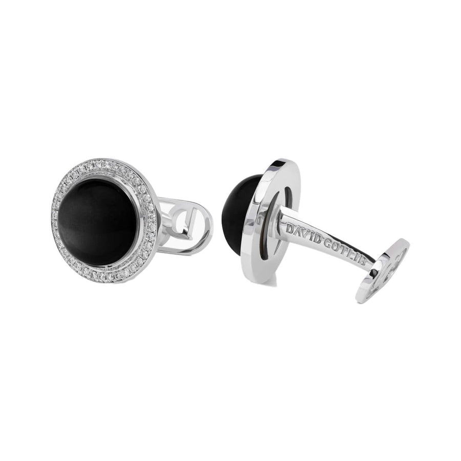David Gotlib "Black Moon" Diamond Cufflinks in 18kt White Gold