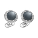 "Grey Moon" Diamond Cufflinks in 18kt White Gold