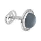 "Grey Moon" Diamond Cufflinks in 18kt White Gold