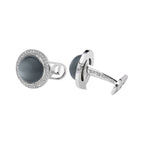 David Gotlib "Grey Moon" Diamond Cufflinks in 18kt White Gold