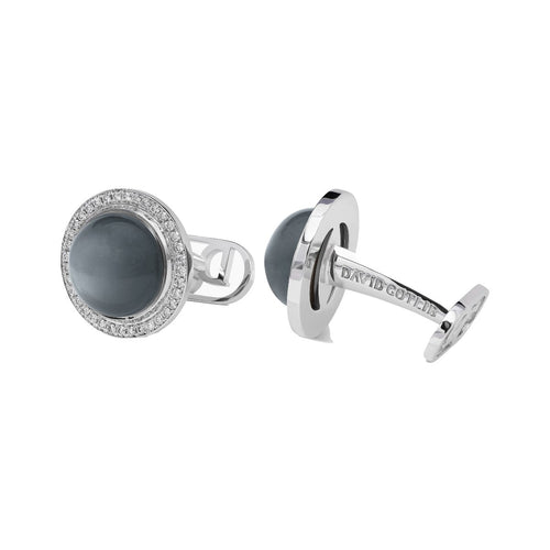 David Gotlib "Grey Moon" Diamond Cufflinks in 18kt White Gold