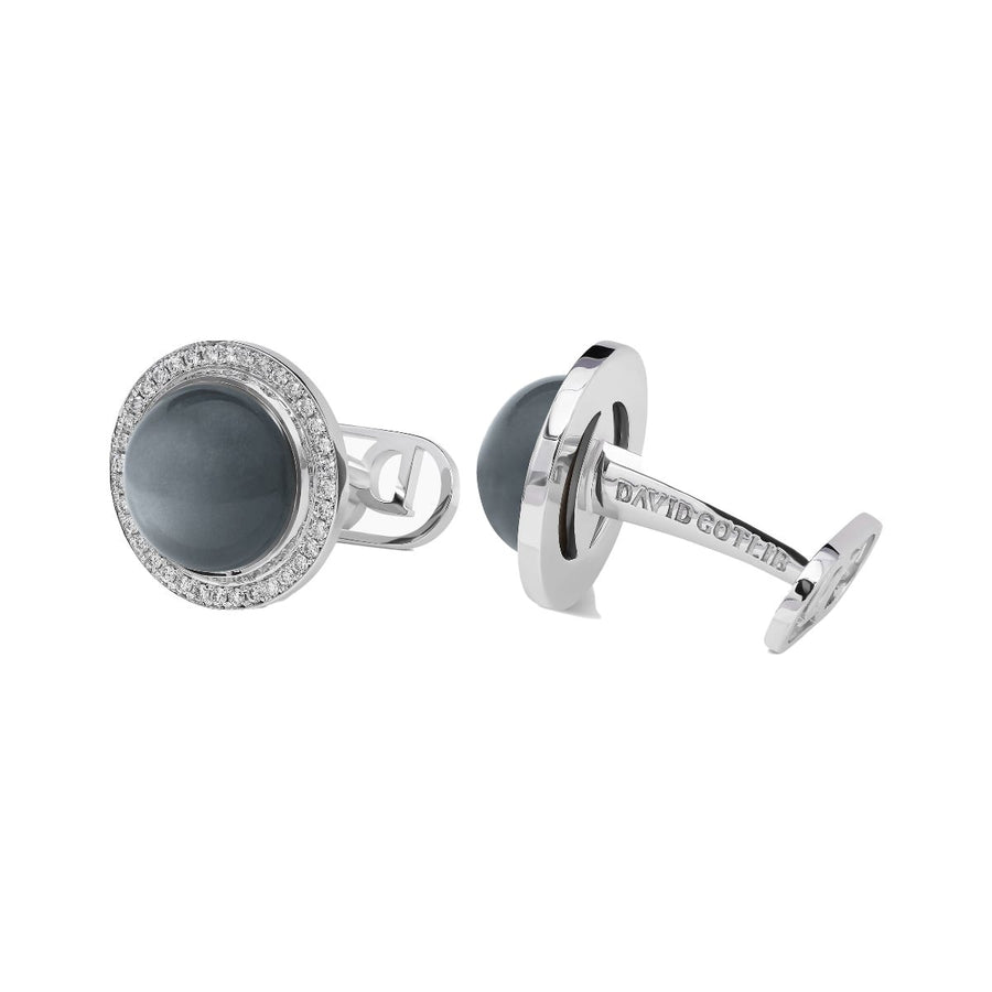 David Gotlib "Grey Moon" Diamond Cufflinks in 18kt White Gold