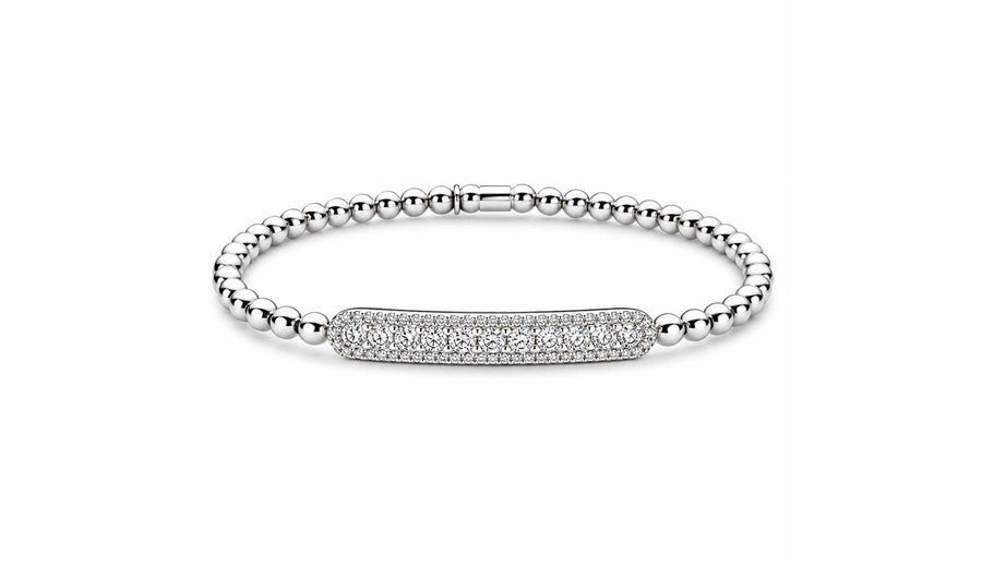 Tresore" Diamond Bar Bracelet in 18kt White Gold