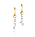 Phillips House Pear Diamond Triple Drop Huggie Earrings