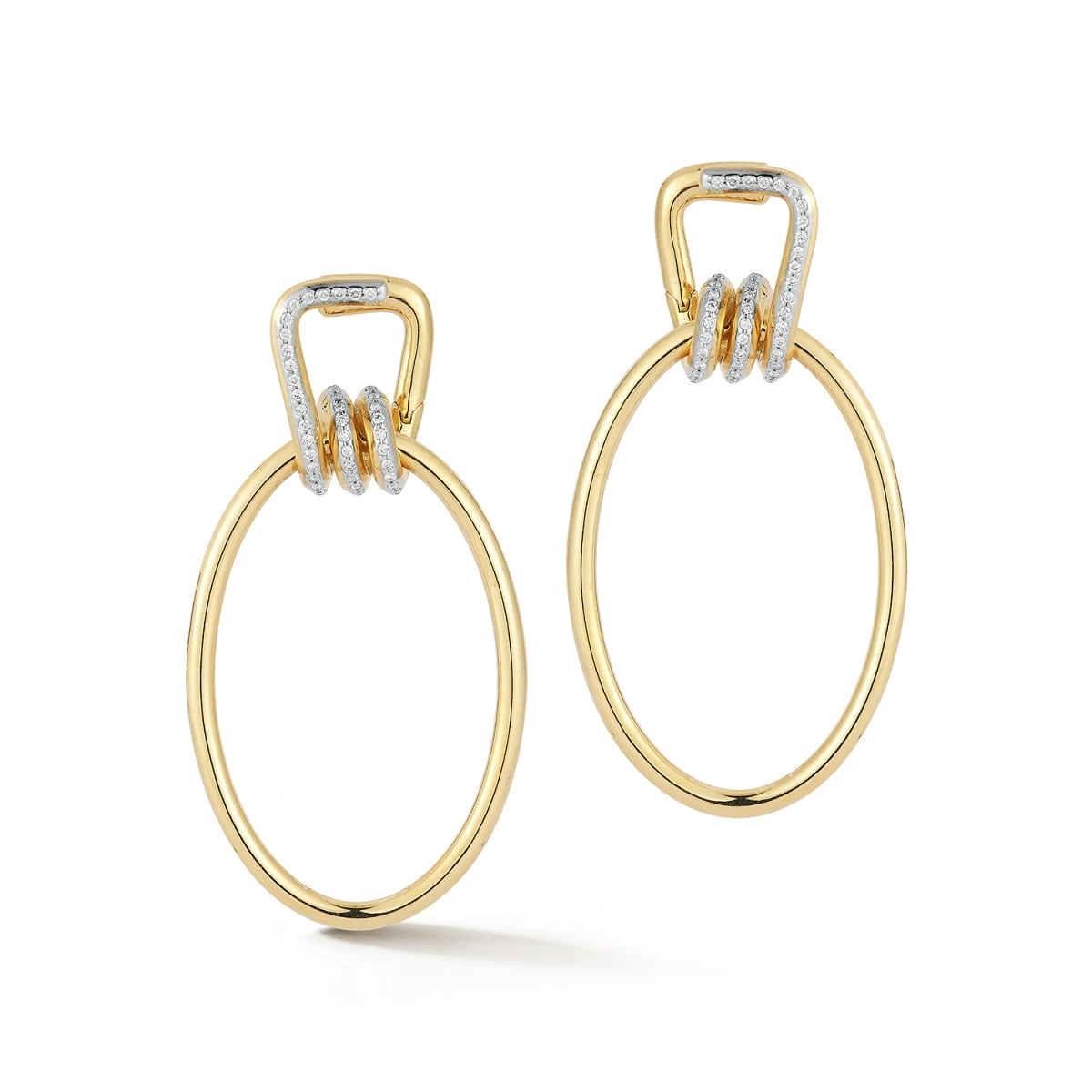 Walters Faith "Huxley" 18kt Yellow Gold Diamond Coil Link Drop Earrings