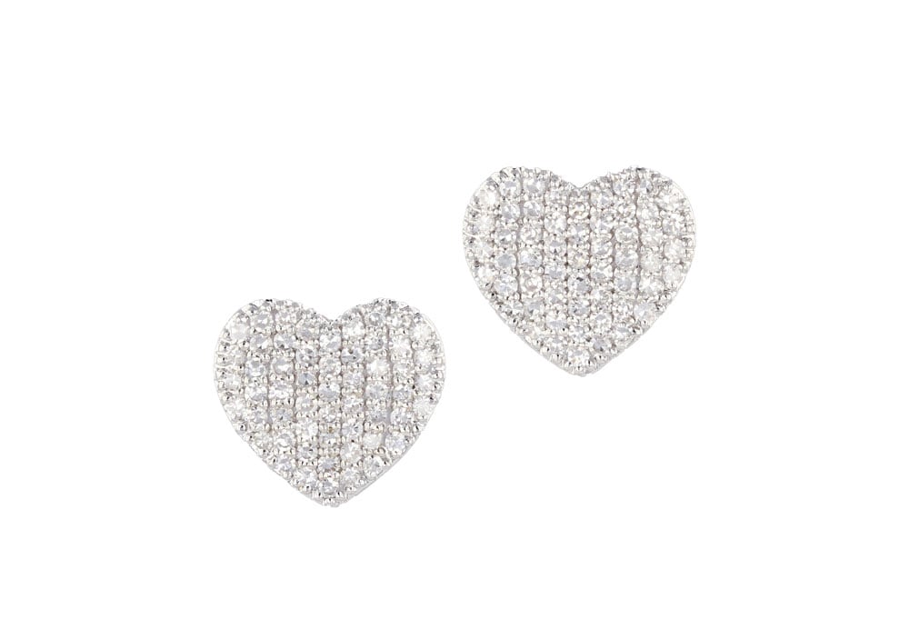 Phillips House "Affair" Infinity 14kt Yellow Gold Diamond Mini Heart Stud Earrings