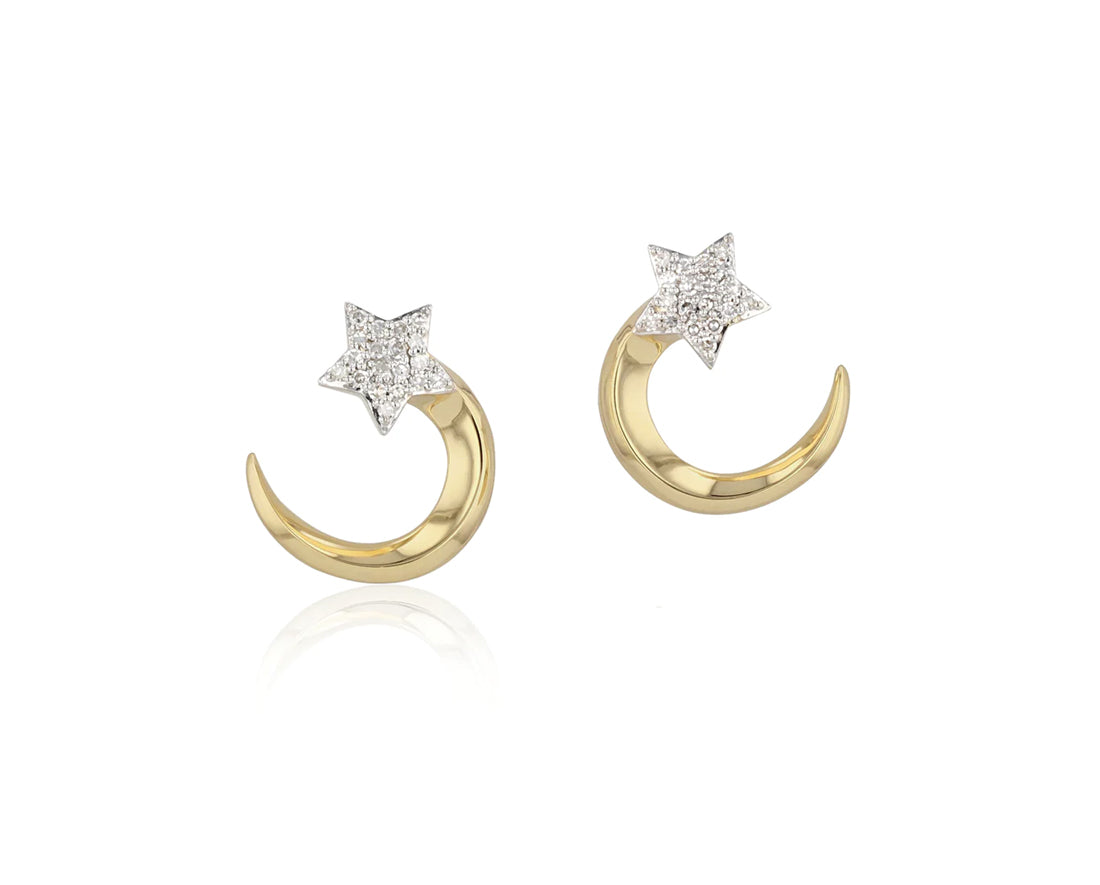 Phillips House "Affair" Infinity 14kt Yellow Shooting Star Earrings