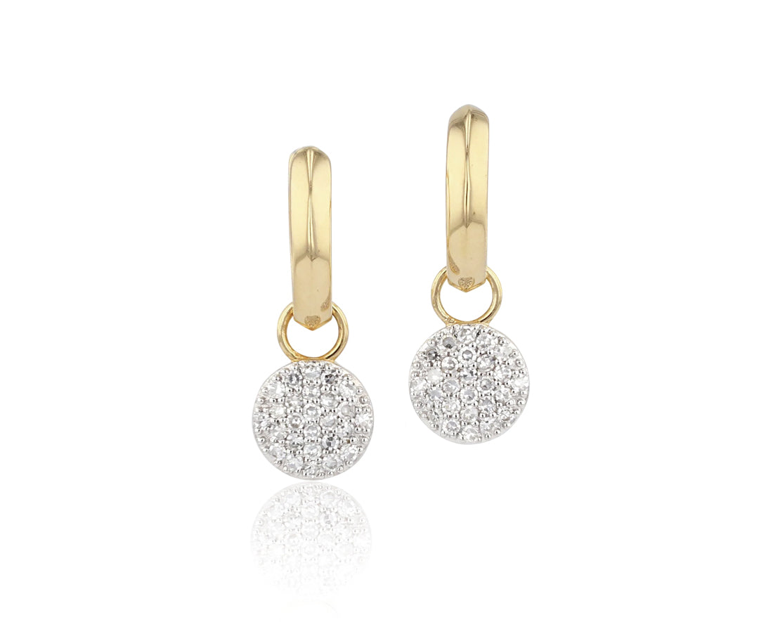 Phillips House "Affair" Infinity 14kt Yellow Knife Edge Diamond Huggie Earrings