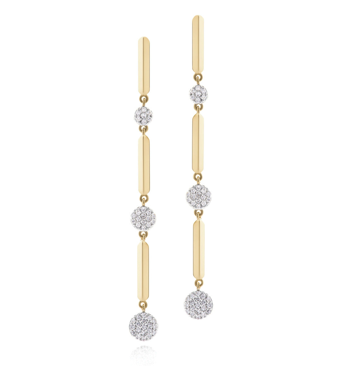 Phillips House "Affair" Infinity 14kt Yellow Gold Knife Edge Triple Graduating Infinity Drop Earrings