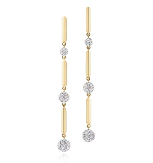 Phillips House "Affair" Infinity 14kt Yellow Gold Knife Edge Triple Graduating Infinity Drop Earrings