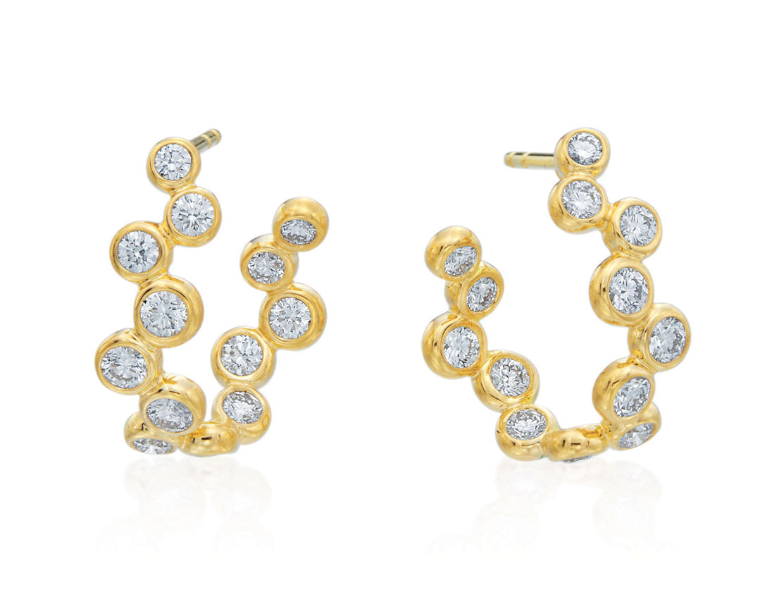 Gumuchian Zigzag Moonlight Curve Earrings in 18k Yellow Gold