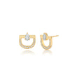 Graziela Gems Diamond Stirrup Stud Earrings in 18kt Yellow Gold