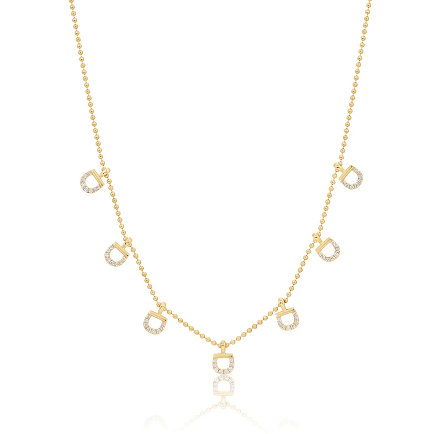Graziela Gems Diamond Bit Station Necklace in 18kt Yellow Gold