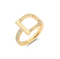 Graziela Gems Diamond Stirrup Ring in 18kt Yellow Gold