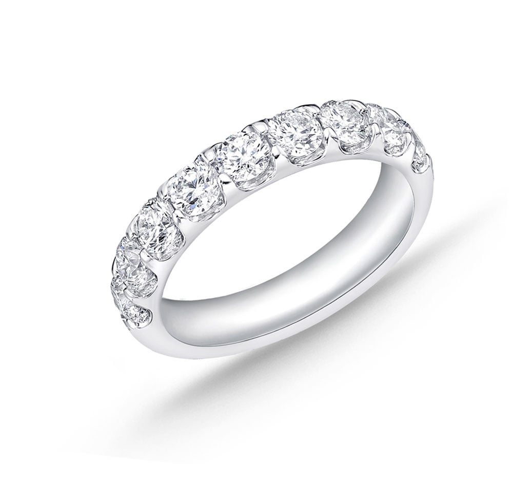 Memoire "Odessa" Platinum Half Round Diamond Band