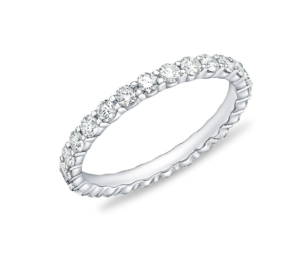 Memoire "Petite Prong" Platinum Diamond Eternity Band