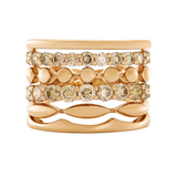 Etho Maria Brown Diamond Six Row Ring in 18kt Rose Gold