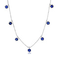 Graziela Gems Floating Blue Sapphire Necklace in 18kt White Gold