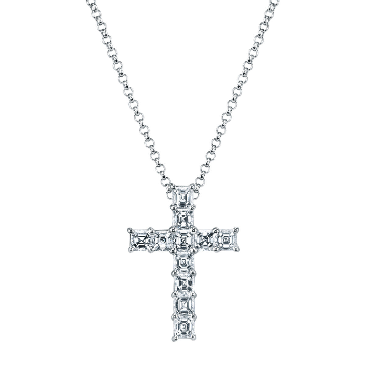 Louis Anthony Jewelers Diamond Cross Pendant 16" Necklace in 18kt White Gold