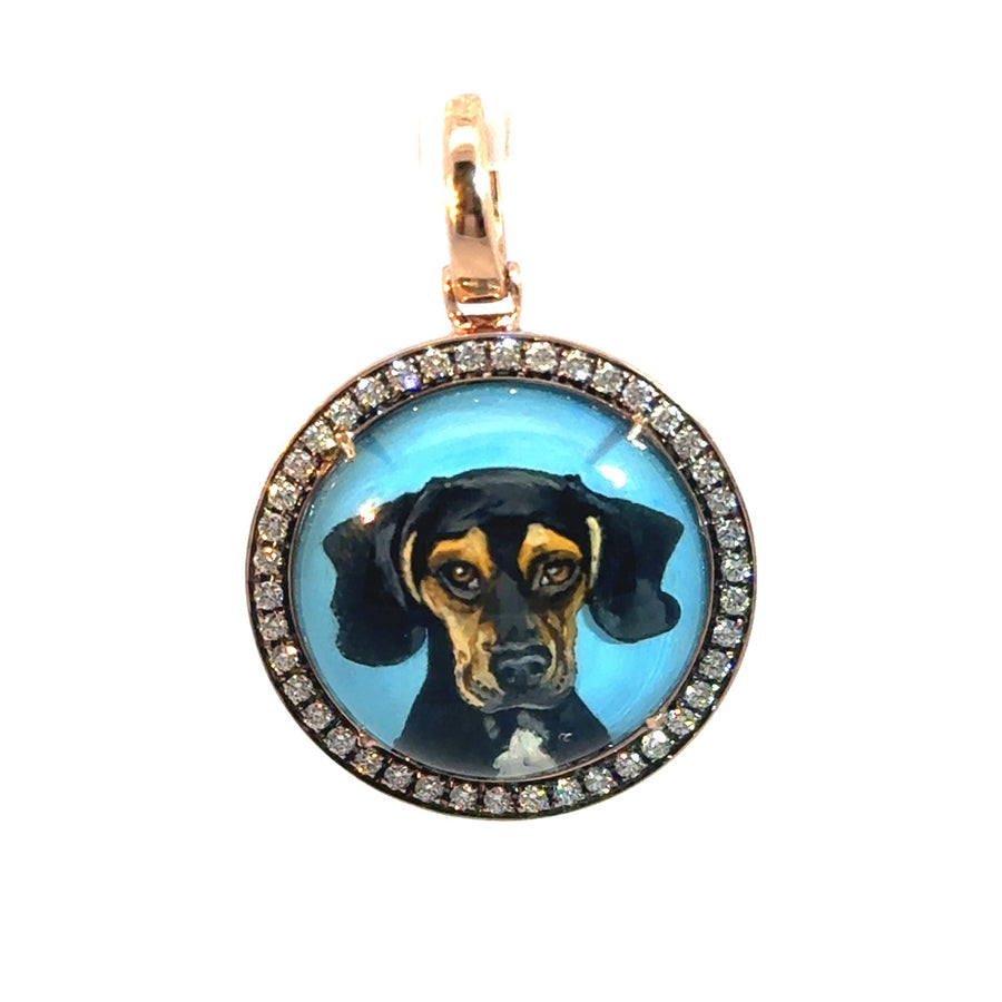 Francesca Villa Sample Being Furry Round Pendant – Custom Pet Portrait