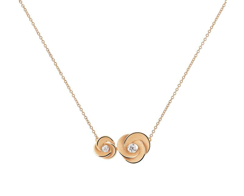 Annamaria Cammilli "Desert Rose" 18kt Orange Apricot Gold Diamond Necklace