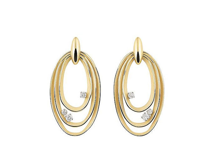 "Dune" Chic 18kt Yellow Gold Diamond Earrings