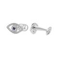"Lucky Eye" Diamond & Sapphire Cufflinks in 18kt White Gold