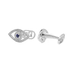 "Lucky Eye" Diamond & Sapphire Cufflinks in 18kt White Gold